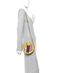GG Supreme Monogram Flora Web Mini Ophidia Round Shoulder Bag Beige Multicolor Crop