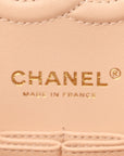 Caviar Quilted Medium Double Flap Beige