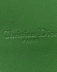 Goatskin Saddle Chain Wallet Pouch Bright Green