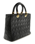 Lambskin Cannage Large Lady D1OR Black