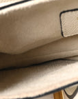 Grained Calfskin Mini Saddle Bag White