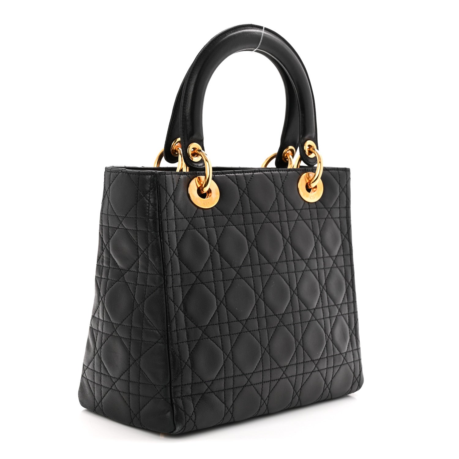 Lambskin Cannage Medium Lady D1OR Black