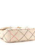 Lambskin Mixed Fibers Quilted Medium CHNL 19 Flap Beige