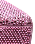 Strass Suede Hourglass Top Handle Bag XS Pink