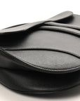 Grained Calfskin Saddle Bag Black