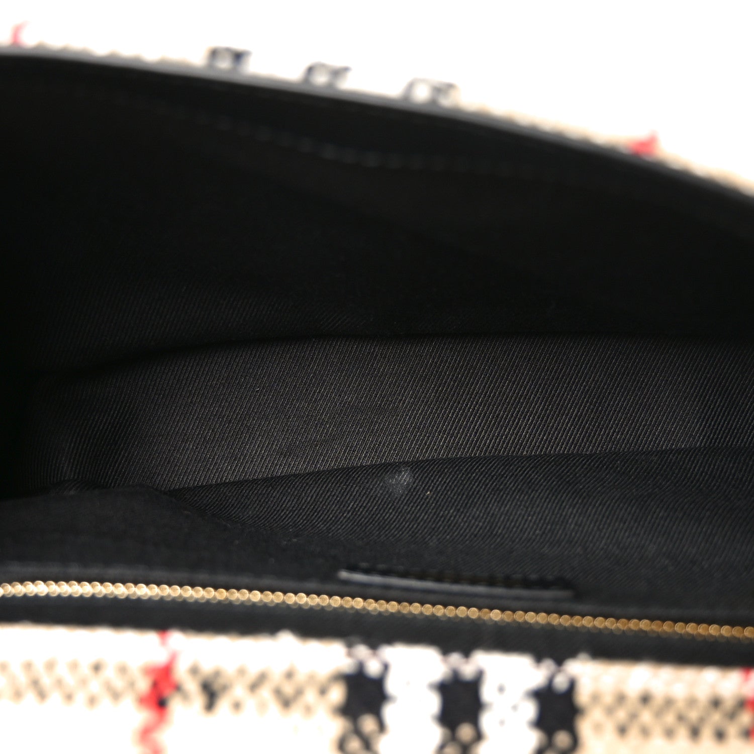 BBERRY Calfskin Boucle Check Medium Lola Chain Bag Archive Beige