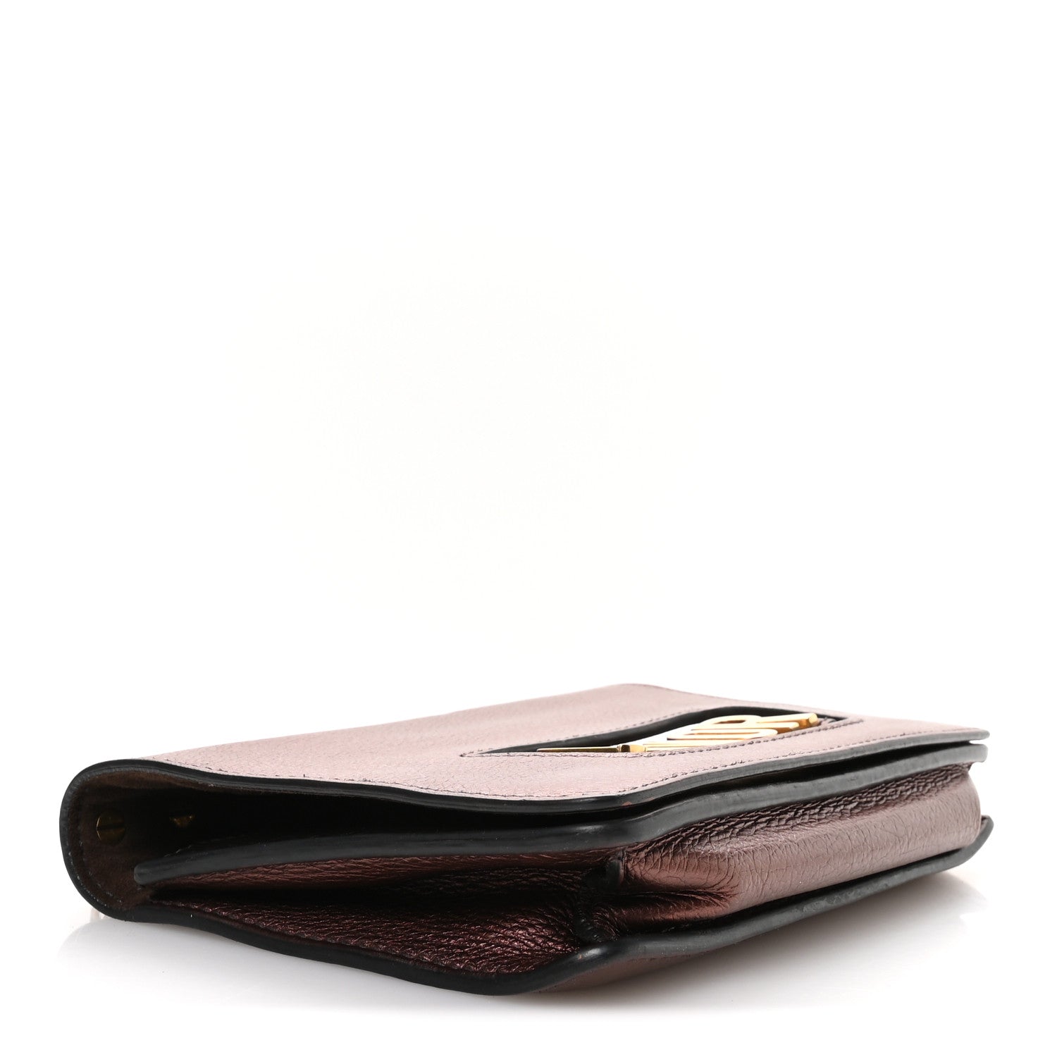 Metallic Calfskin J'AD1OR Chain Flap Bag Noisette