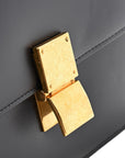 Box Calfskin Medium Classic Box Flap Bag Navy