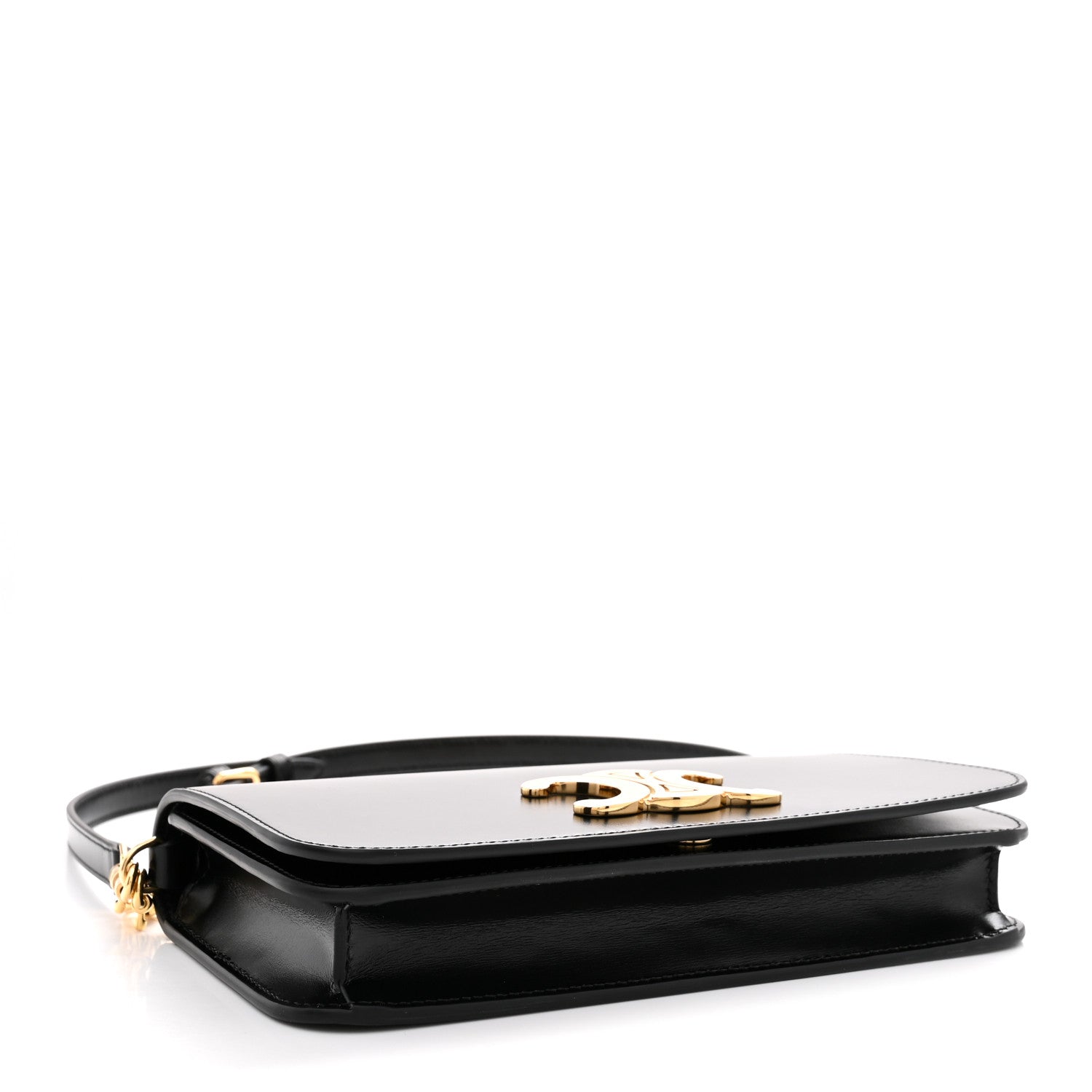 Shiny Calfskin Triomphe Multipochette Black