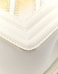 Lizard Chevron Small Boy Flap White Gold
