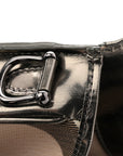Patent Nova Check Mini Crossbody Bag Pewter