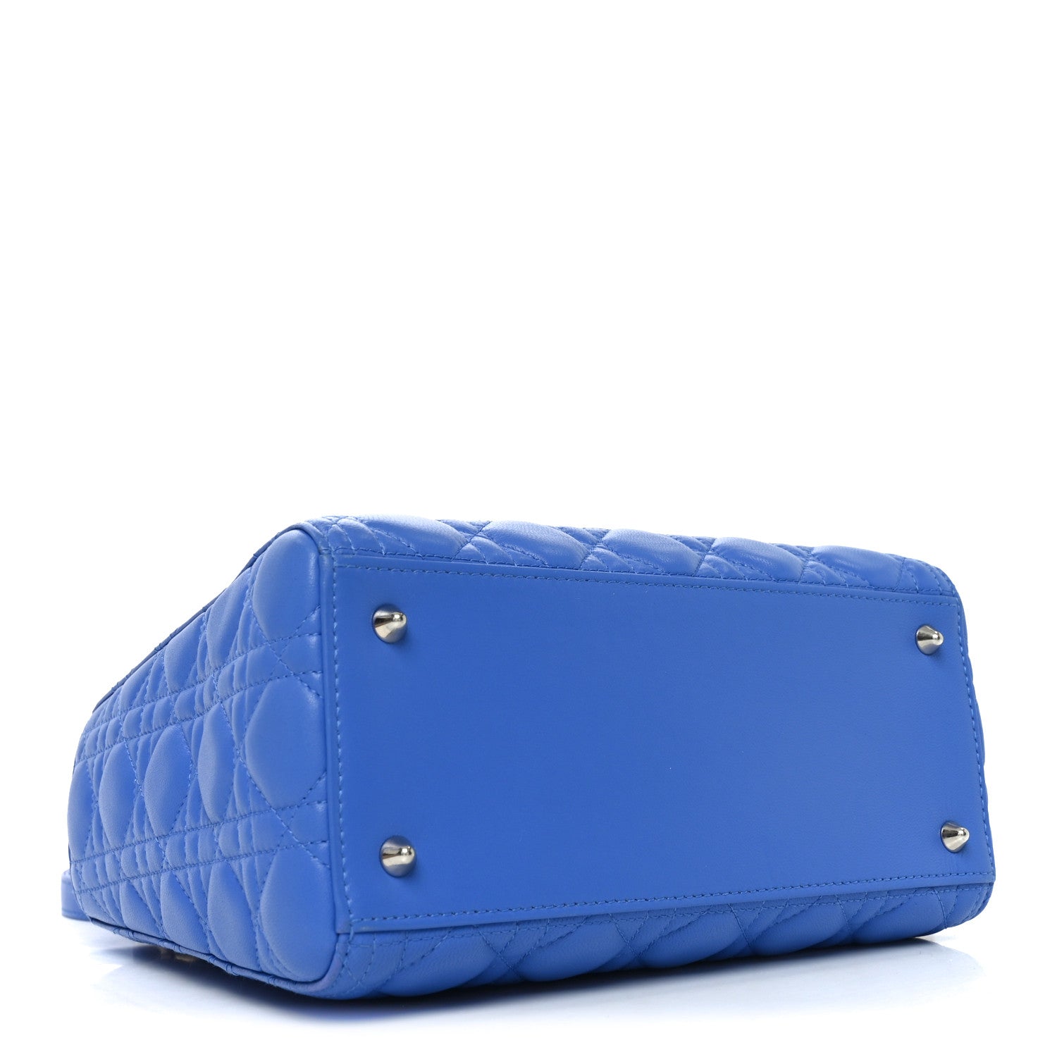 Lambskin Cannage Medium Lady D1OR Blue Persan