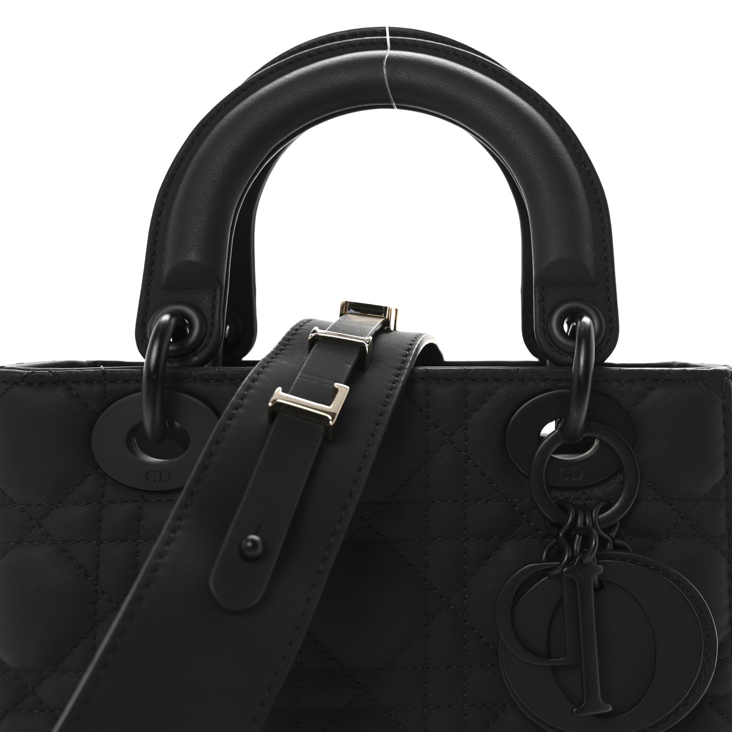 Ultra Matte Calfskin Cannage Small My ABCD1OR Lady D1OR Black