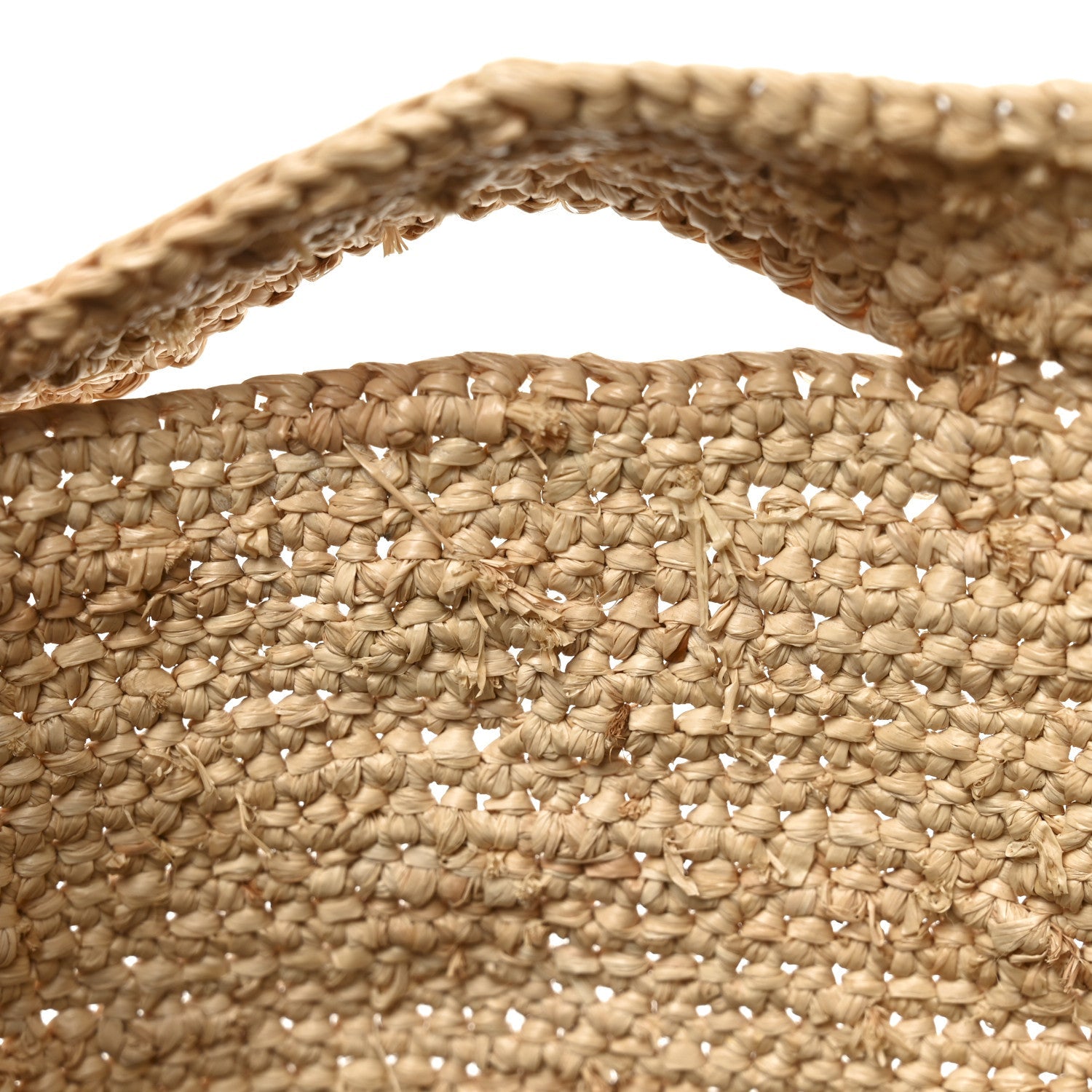 Raffia Mini Slit Tote Bag Natural Tan