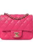 Lambskin Quilted Mini Square Flap Pink