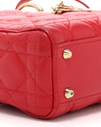 Lambskin Cannage Mini Lady D1OR Red