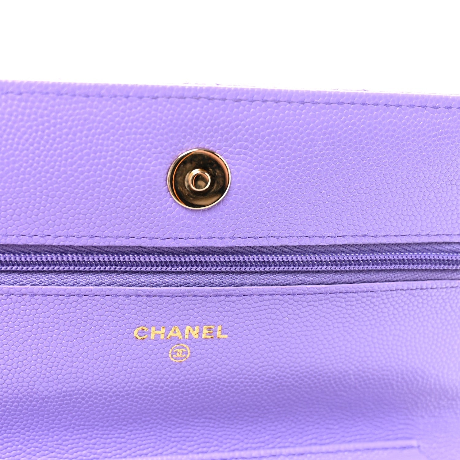 Caviar Quilted Wallet On Chain WOC Purple