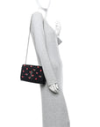Calfskin Medium Heart Bolts Monogram Kate Satchel Black