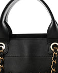 Caviar Small Studded Deauville Tote Black