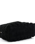 Shearling Y Quilted Monogram Medium Loulou Chain Satchel Black