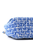 Tweed Quilted Mini Rectangular Flap Blue White