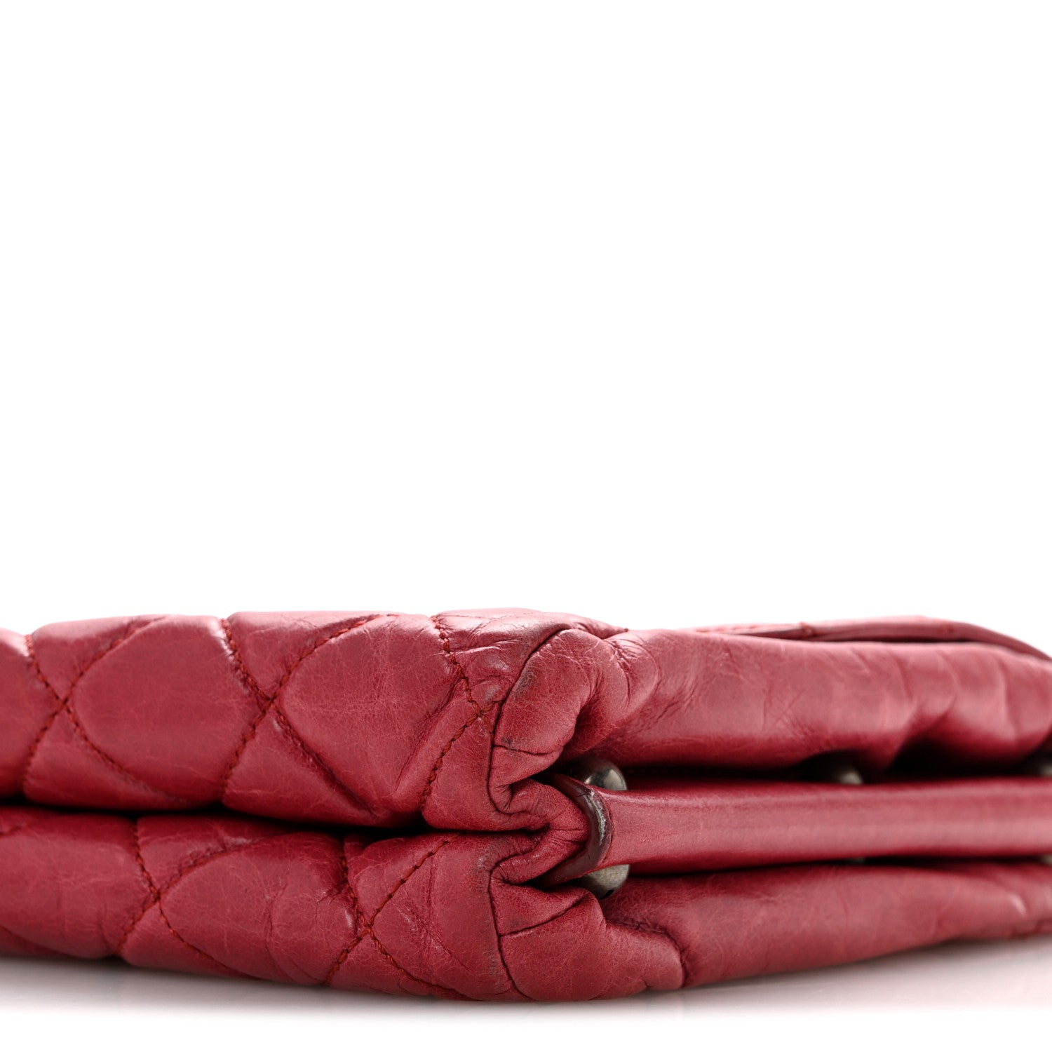 Glazed Calfskin Quilted Soft Boy Flap Red