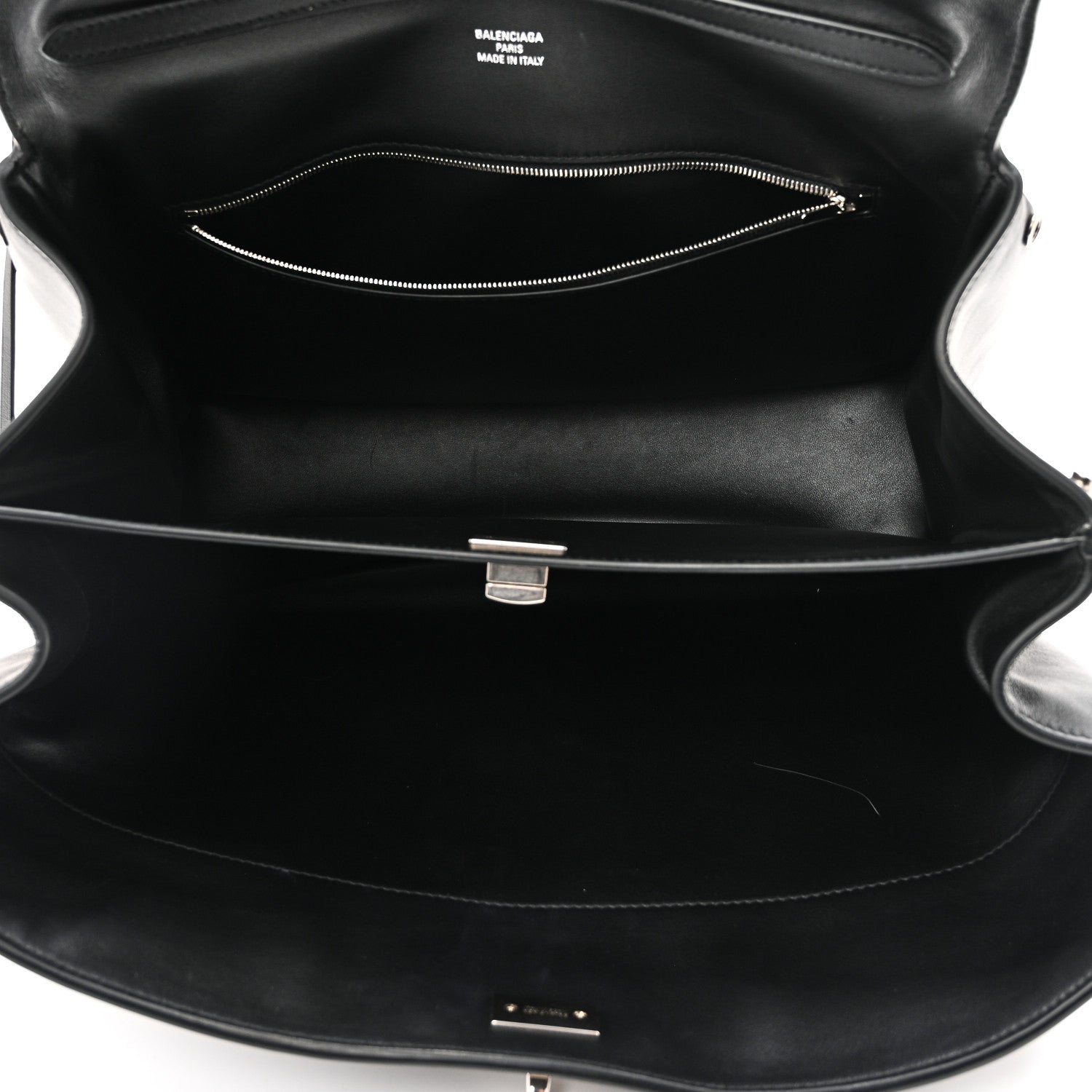 Natural Smooth Calfskin Medium Rodeo Top Handle Handbag Black