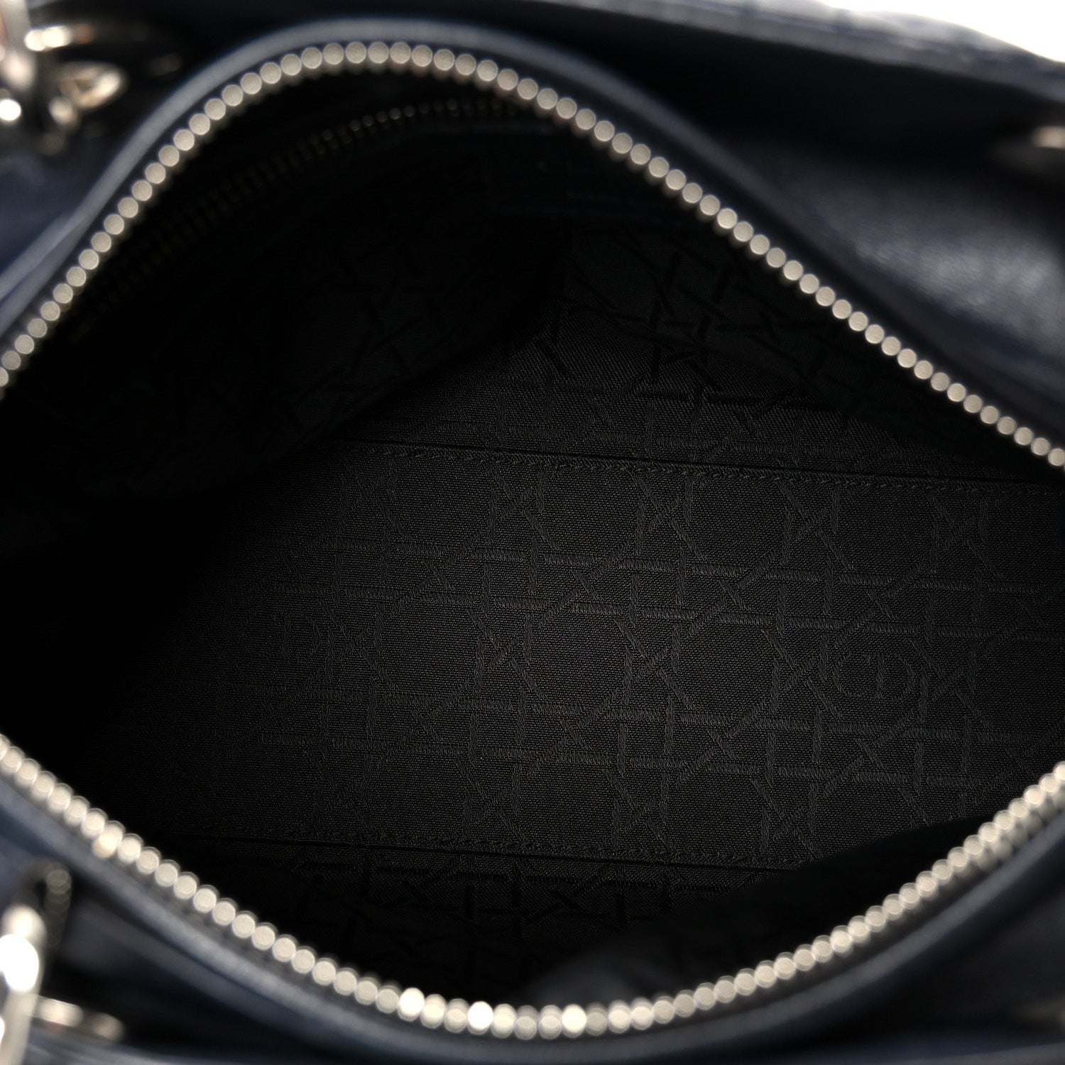 Lambskin Cannage Medium Lady D1OR Navy Blue
