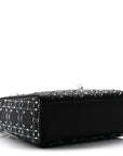 Satin Crystal Cannage Mini Lady D1OR Black