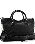 Chevre Gold Metallic Edge Hardware City Black