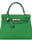 Togo Shiny Niloticus Crocodile Kelly Retourne Touch 28 Bambou