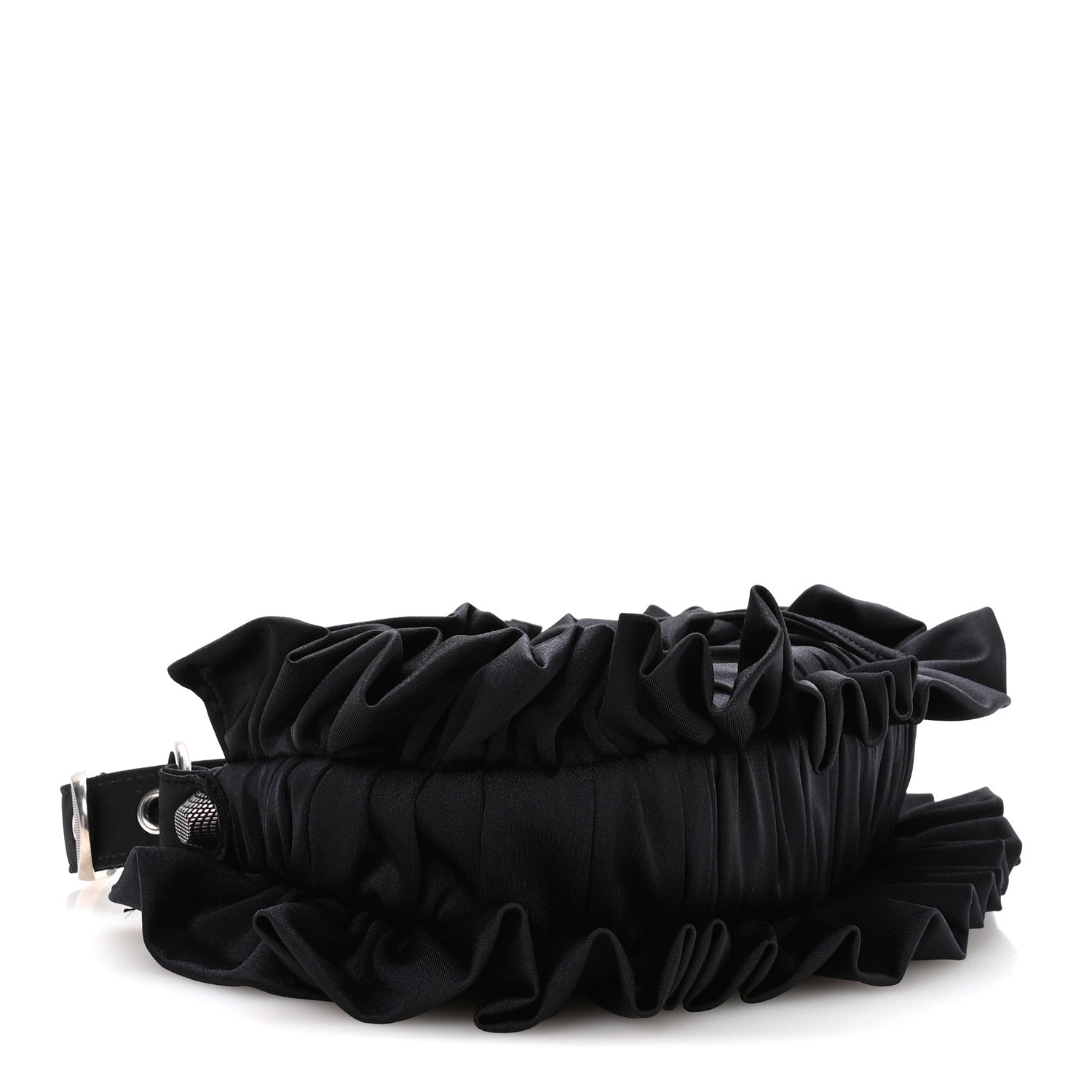 Ruffled Jersey Le Cagole Shoulder Bag XS Black