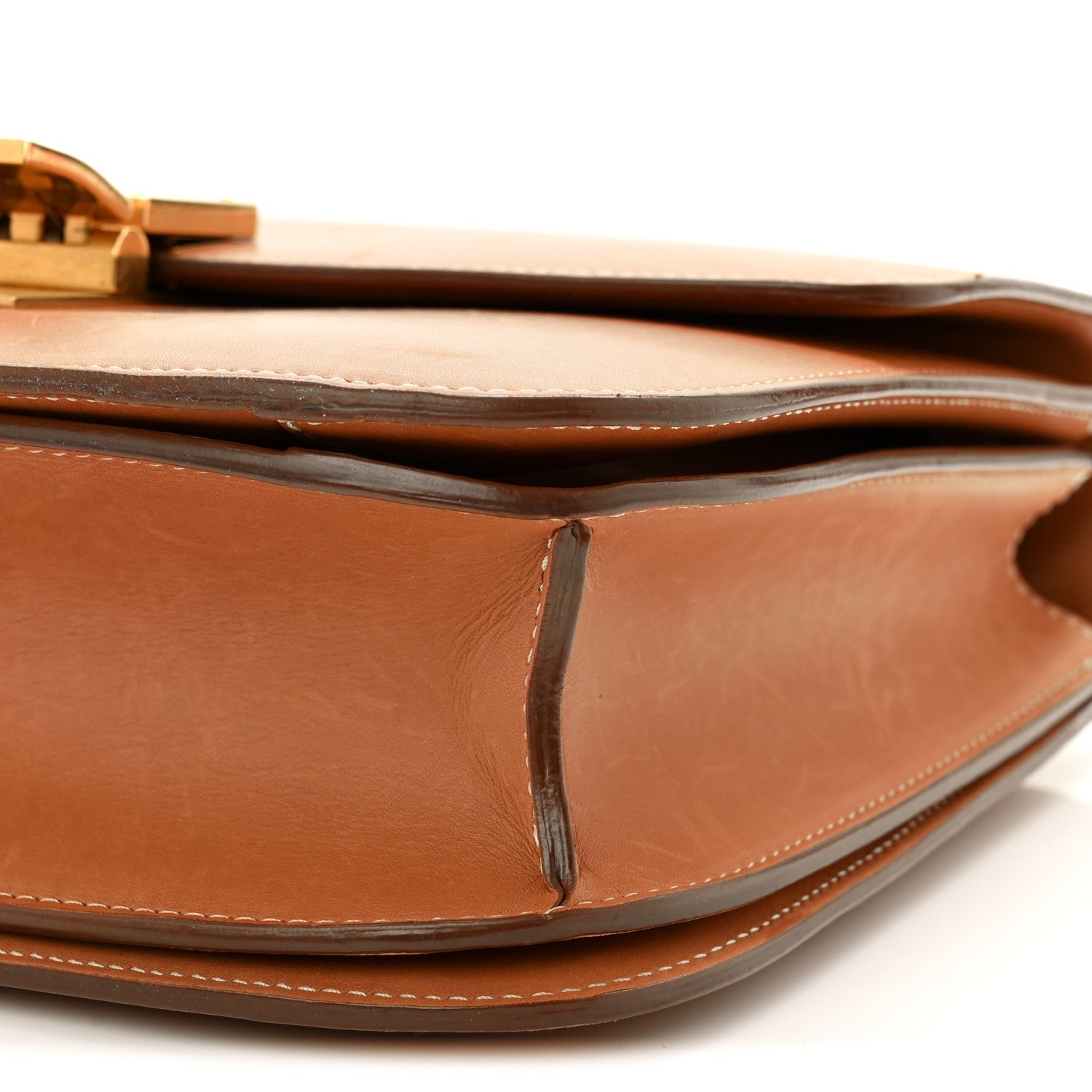 Natural Calfskin Medium Classic Box Flap Bag Tan
