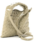 Calfskin Intrecciato Mini Hop Travertine