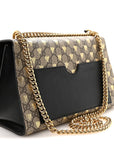 GG Supreme Monogram Bees Medium Padlock Shoulder Bag Beige Oro Black