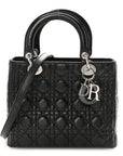 Lambskin Cannage Medium Lady D1OR Black