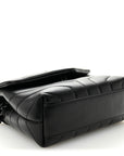 Calfskin Y Quilted Monogram Monochrome Toy Loulou Crossbody Bag Black
