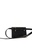 Grained Calfskin Saddle Belt Bag Black