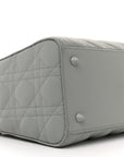 Ultra Matte Calfskin Cannage Medium Lady D1OR Grey Stone