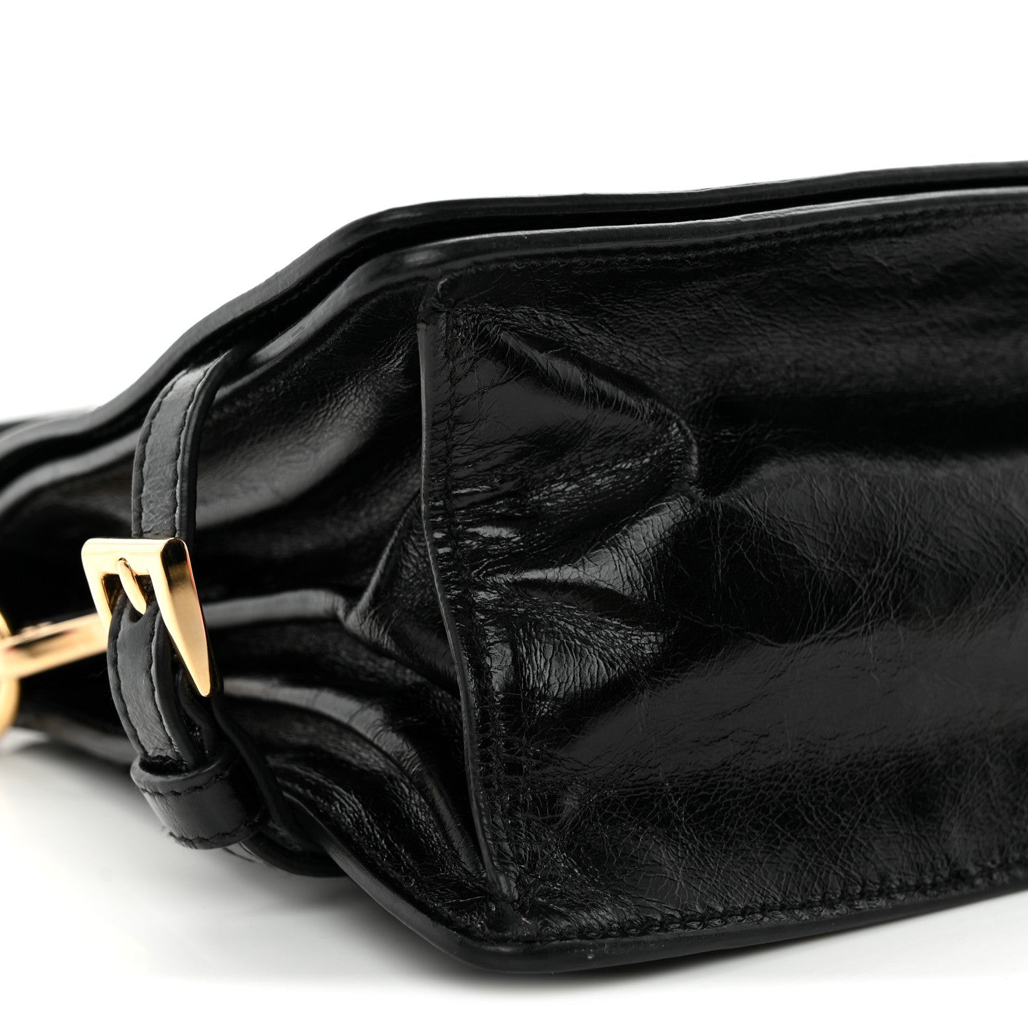 Soft Lux Calfskin Triangle Mini Shoulder Bag Black