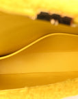 Fluffy Shearling Triomphe Claude Chain Shoulder Bag Yellow