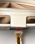 GG Supreme Monogram Azalea Calfskin Web Small Jackie 1961 Hobo Beige Ebony Mystic White