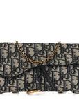 Oblique Small Saddle Chain Pouch Blue