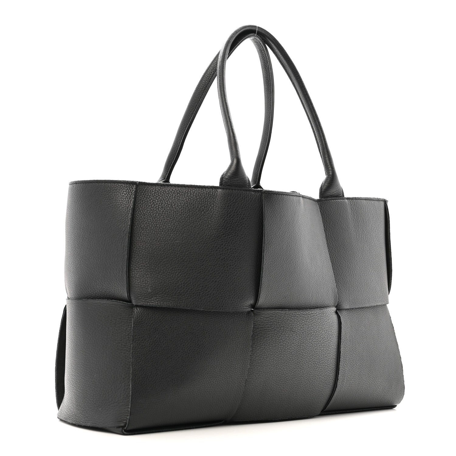 Grained Calfskin Maxi Intrecciato Arco Black