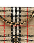 BBERRY Calfskin Boucle Check Medium Lola Chain Bag Archive Beige