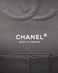Caviar Quilted Medium Double Flap Grey