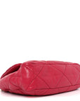 Goatskin Quilted Large CHNL 19 Flap Dark Pink
