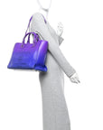 Shaded Calfskin Small Deauville Tote Purple Blue
