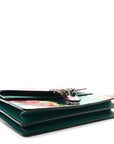 Calfskin Blooms Print Medium Dionysus Shoulder Bag Bright Emerald Multicolor