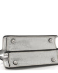 Crystal Vitello Laminato FF Petite Peekaboo I SEE U Satchel Crystal Argento